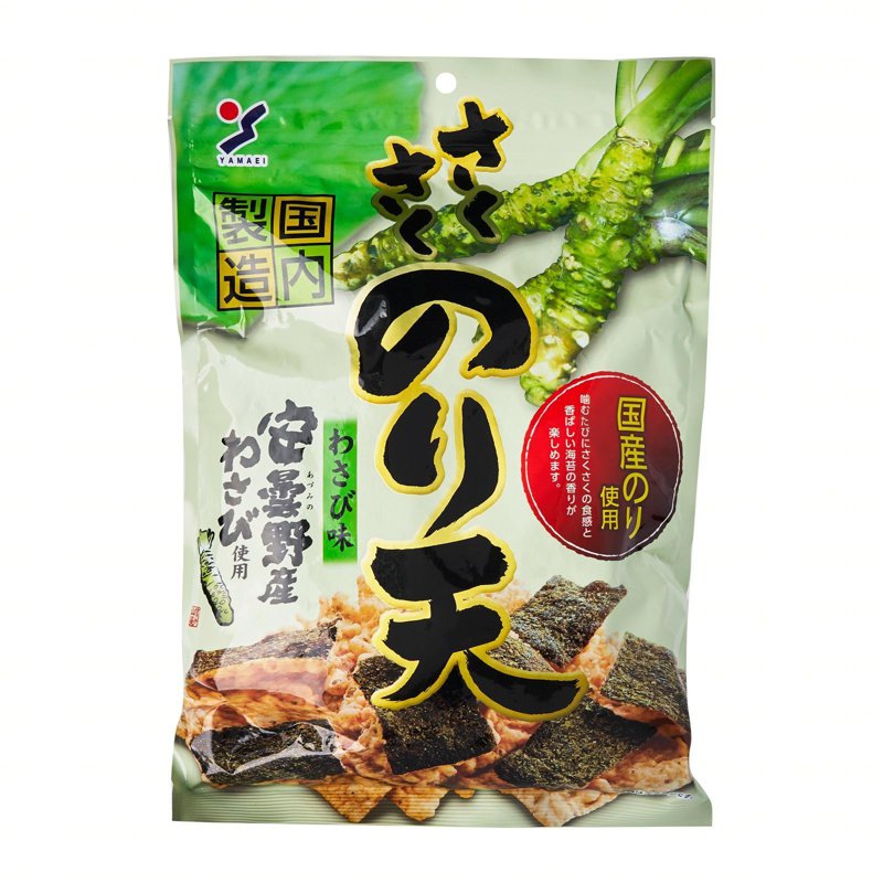 YAMAEI Saku Japanese Seaweed Tempura Snack -Wasabi Flavor