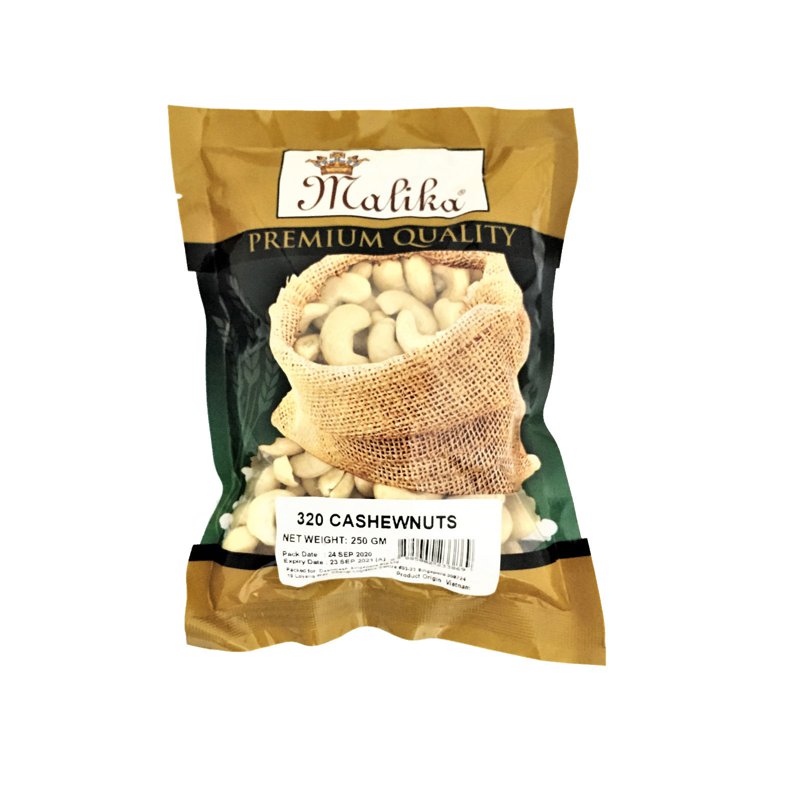 Malika 320 Whole Cashew Nuts 250G -- By Dashmesh