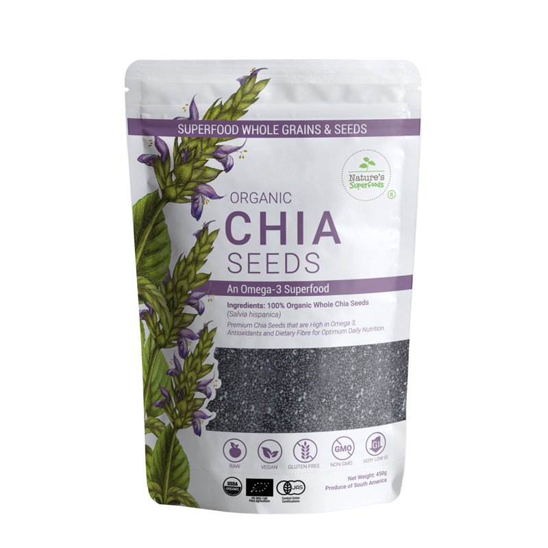 Nature's Superfoods Premium Organic Black Chia Seeds