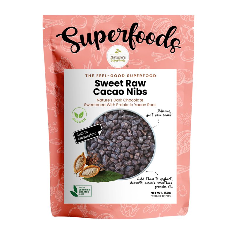 Nature's Superfoods Organic Sweet Raw Cacao Nibs