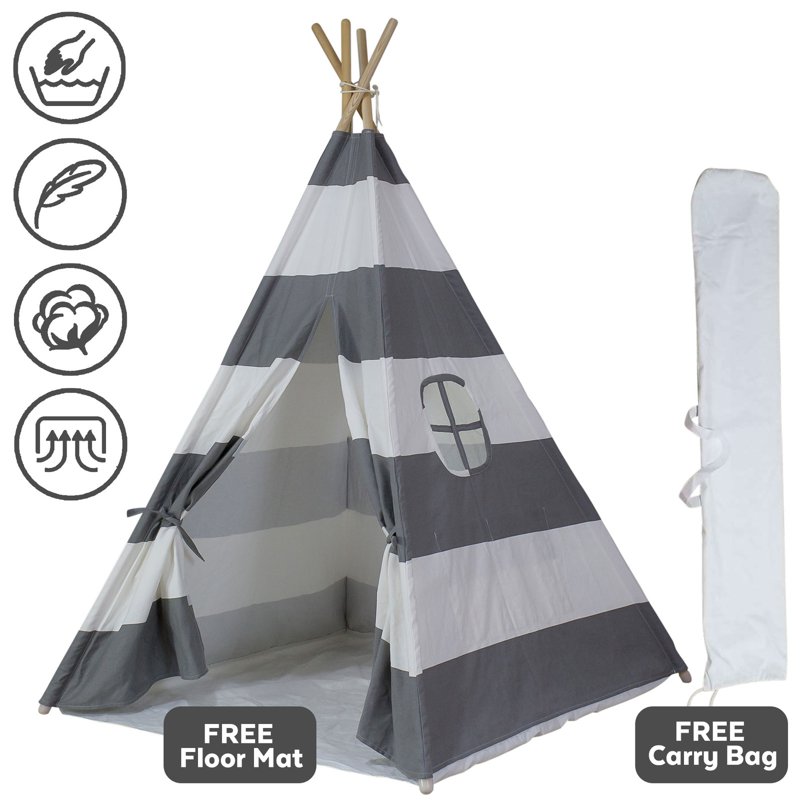 ToddlerFinest Kids Children Teepee Camping Tent (Grey)