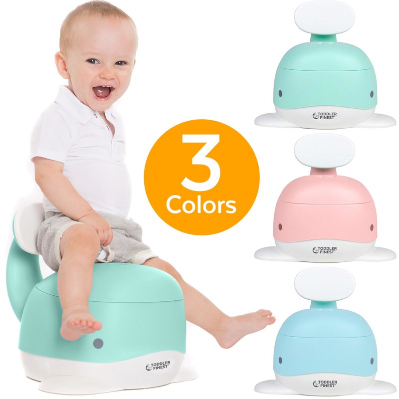 ToddlerFinest 3-in-1 Whale Potty Training Toilet Seat(Green) 1 S