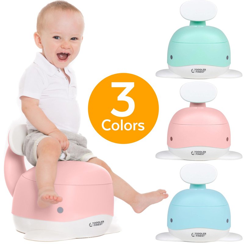 ToddlerFinest 3-in-1 Whale Potty Training Toilet Seat (Pink) 1 S