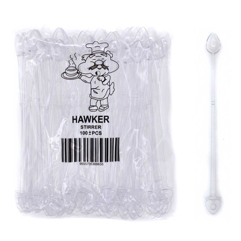 MTRADE Disposable 5 Inch Clear Plastic Stirrers 100 S
