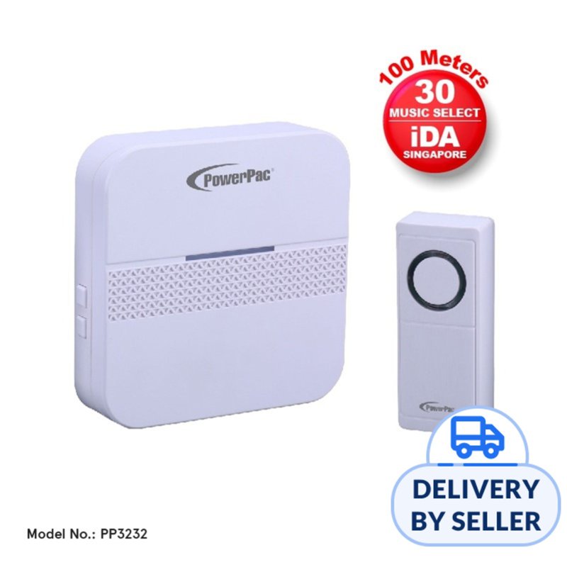 Wireless Door Chime With Volume Adjust & Tone Selector PP3232 1 S