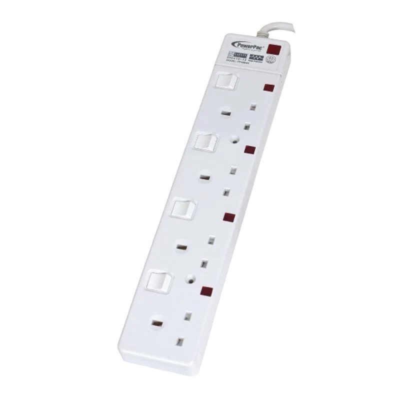 PowerPac 4 Way 6M Extension Cord With 2-Pin Direct PP6884N 1 S