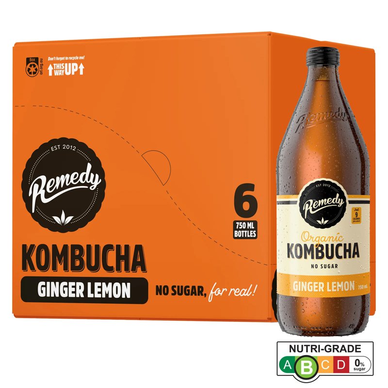Remedy Organic Kombucha - Ginger & Lemon