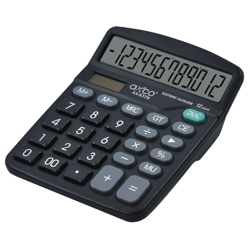 Axco AX837N Calculator 12 digits - Black 1 S
