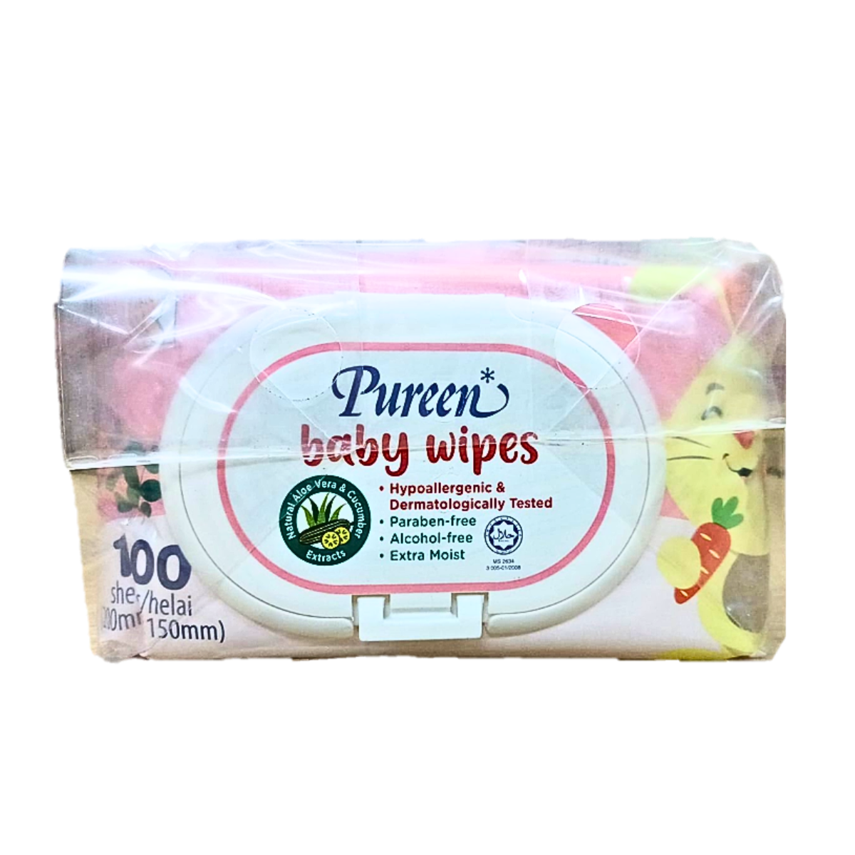 Pureen Baby Wipes - Natural Aloe Vera & Cucumber 3 x 100 S