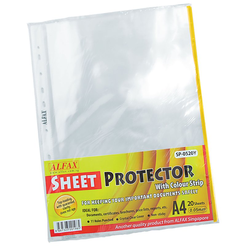ALFAX SP0520Y Sheet Protector Refill - Yellow edge (11 holes) 40 S