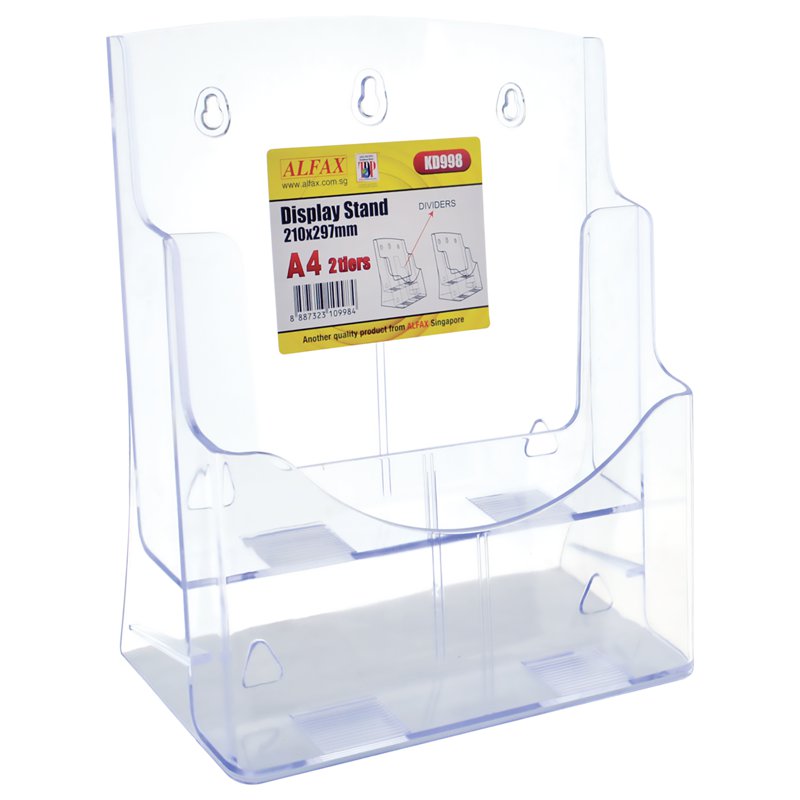 Alfax KD998 2-Tier Brochure Rack A4 1 S