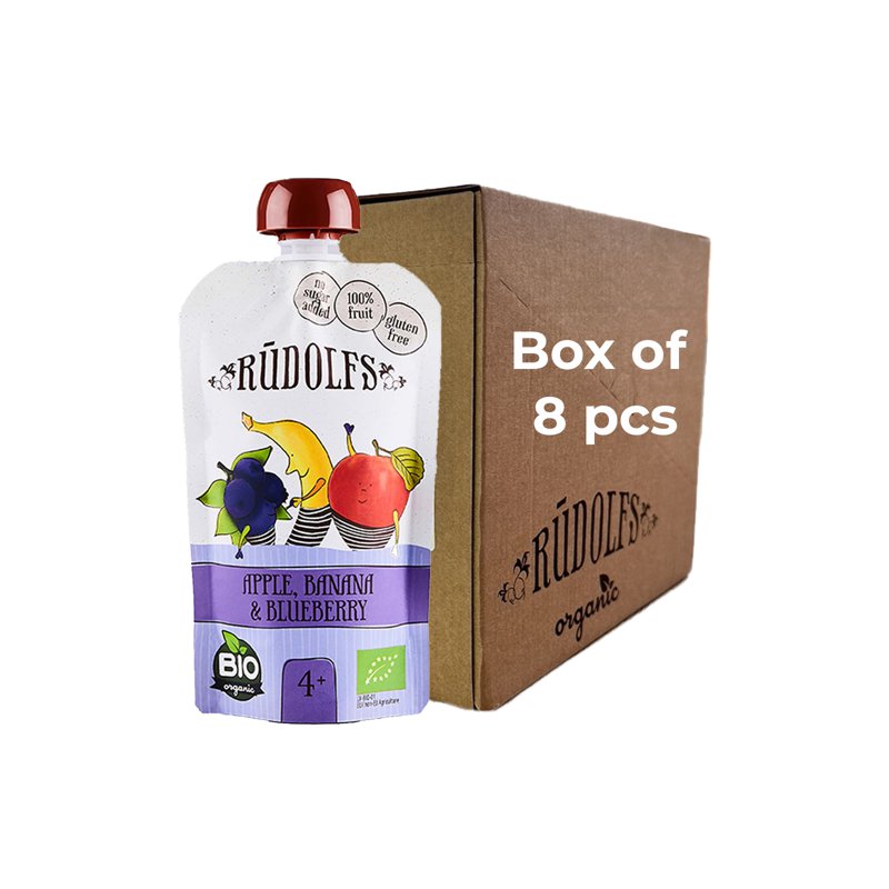 Rudolfs Organic Apple, Banana & Blueberry Puree