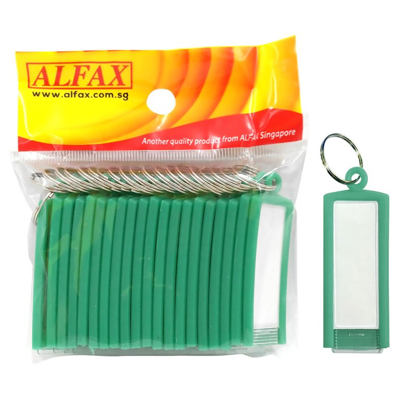 Alfax KT331 Key Tag Straight Edge 5cm - Green 2 x 20 S