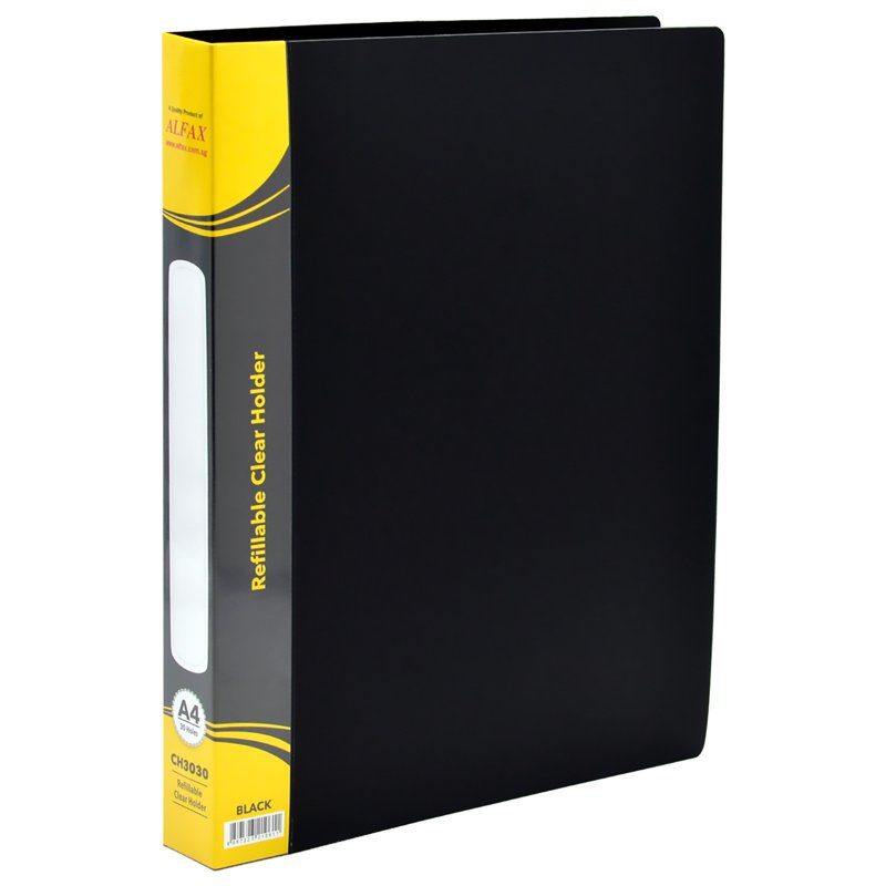 Alfax CH3030 Refillable Clear Holder A4 - Black (30 holes) 1 S