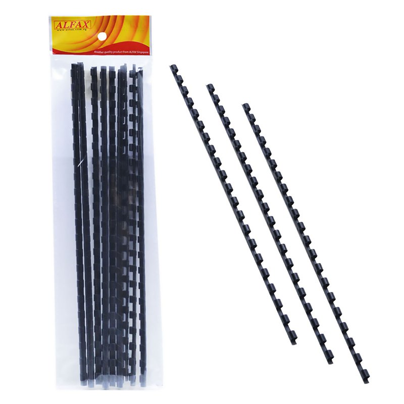 Alfax 106BK Binding Ring 6mm 21Rings A4 - Black 3 x 10 S