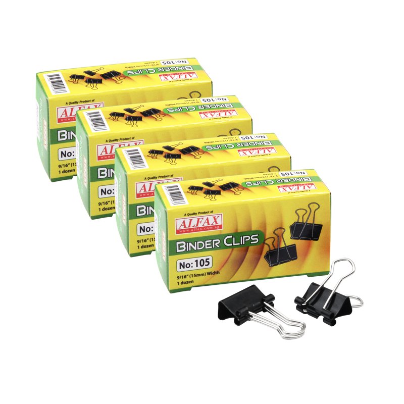 Alfax 105 Binder Clip - 15mm 4 x 12 S