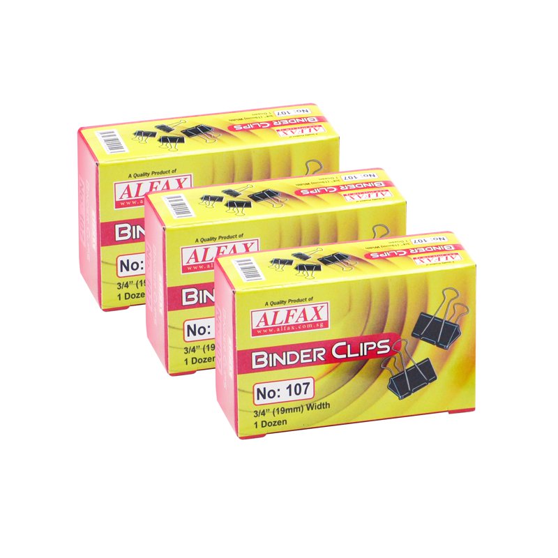 Alfax 107 Binder Clip - 19mm 3 x 12 S