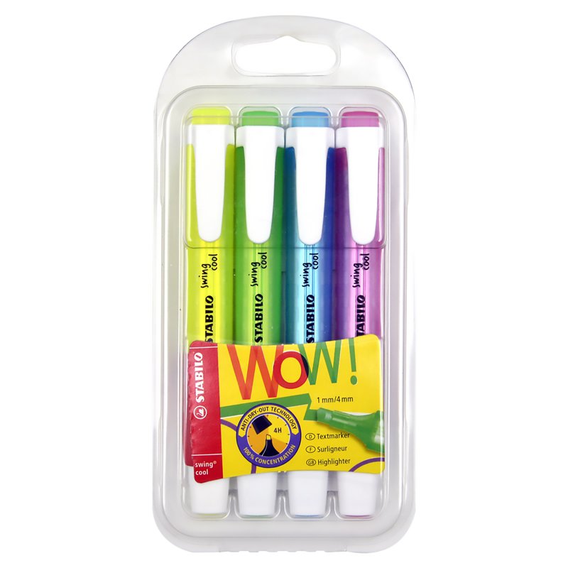 Stabilo 275/4 Swing Cool Highlighter Set - 4 colours 1 S