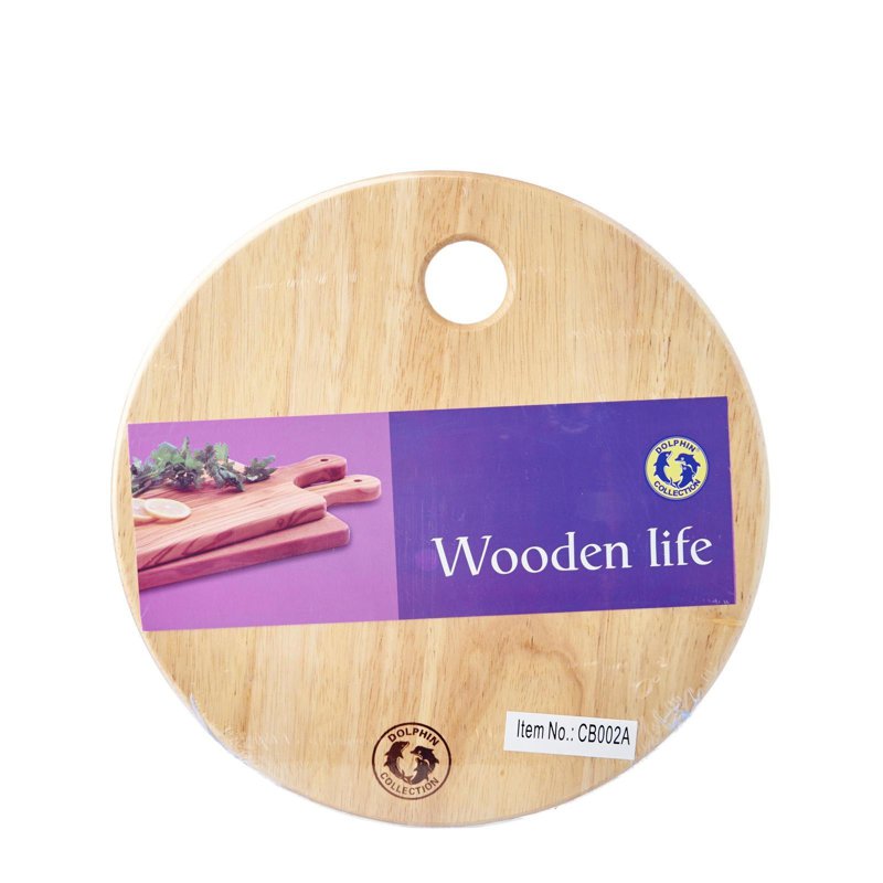 Dolphin Collection Round Wooden Cutting Board 25cm 1 S