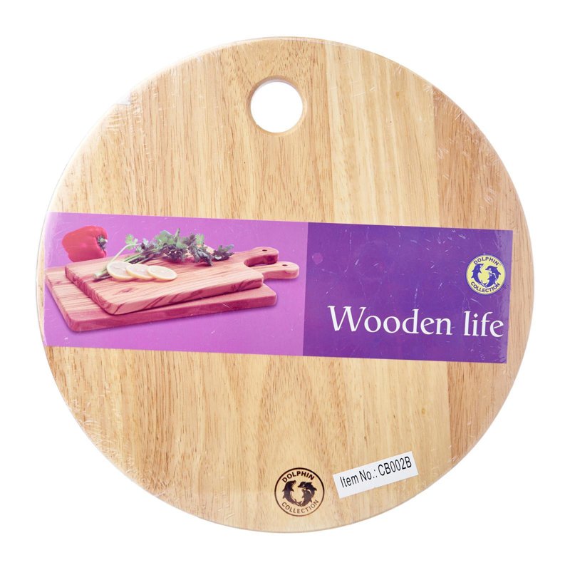 Dolphin Collection Round Wooden Cutting Board 30cm 1 S