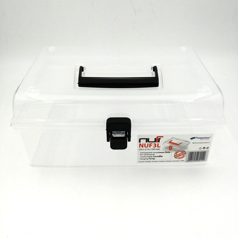 Prosperplast NUF Low Transparent Box (245x214x100mm) Black 1 S