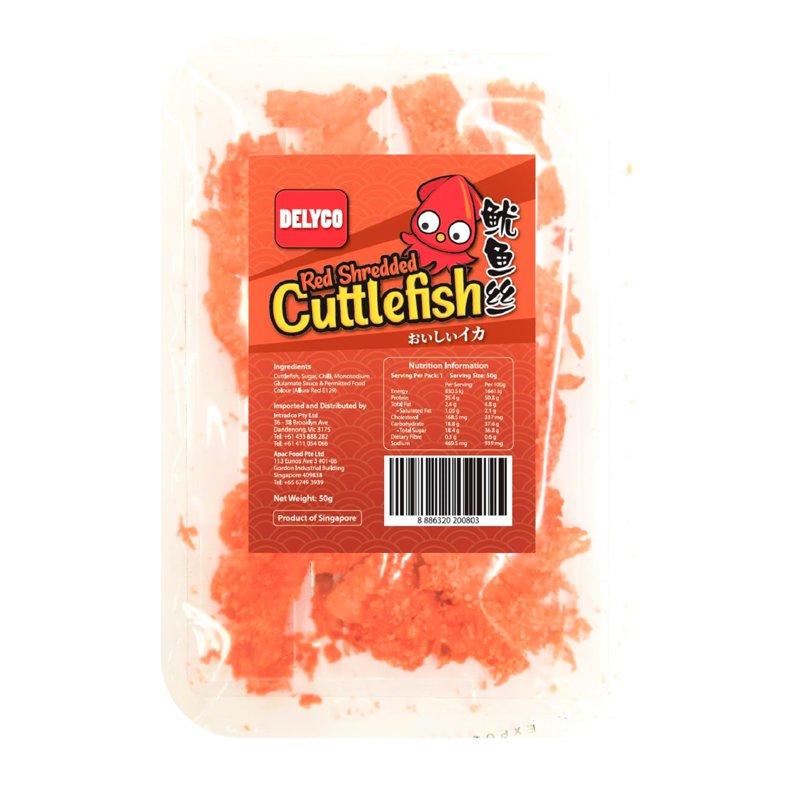 Delyco Cuttlefish Slice Red Shredded - Bundle of 2