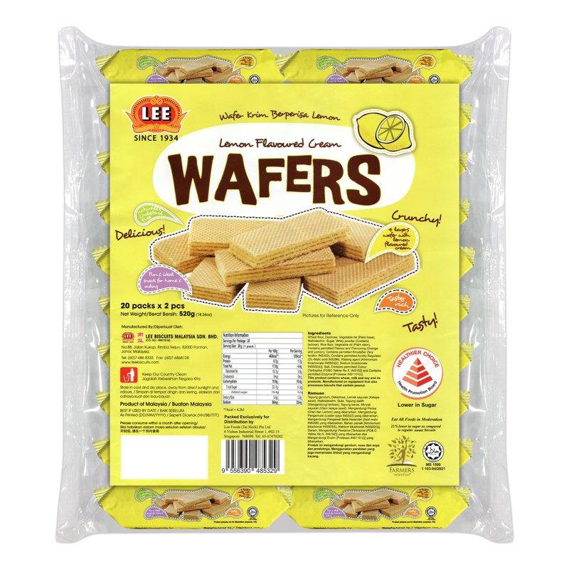 Lee Cream Wafers - Lemon 520 G