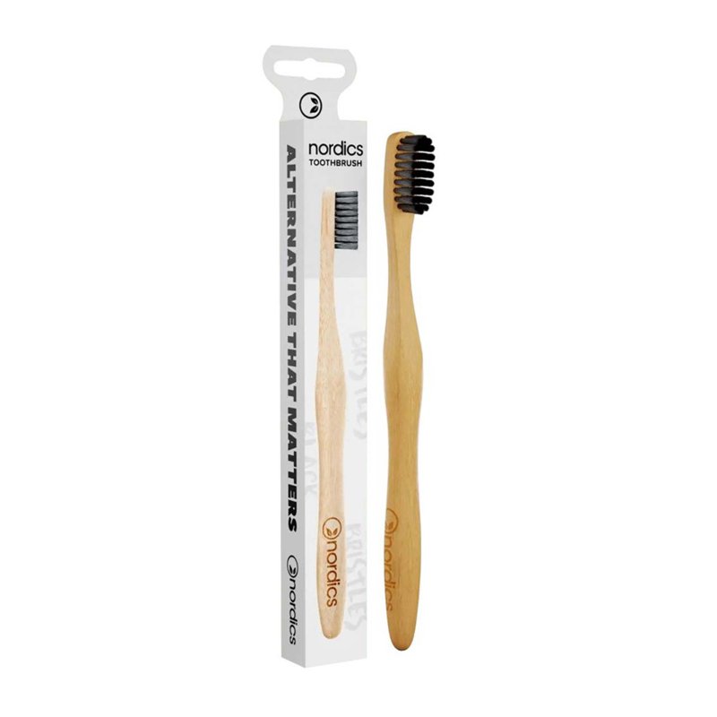 Nordics Bamboo Toothbrush With Charcoal 1 S
