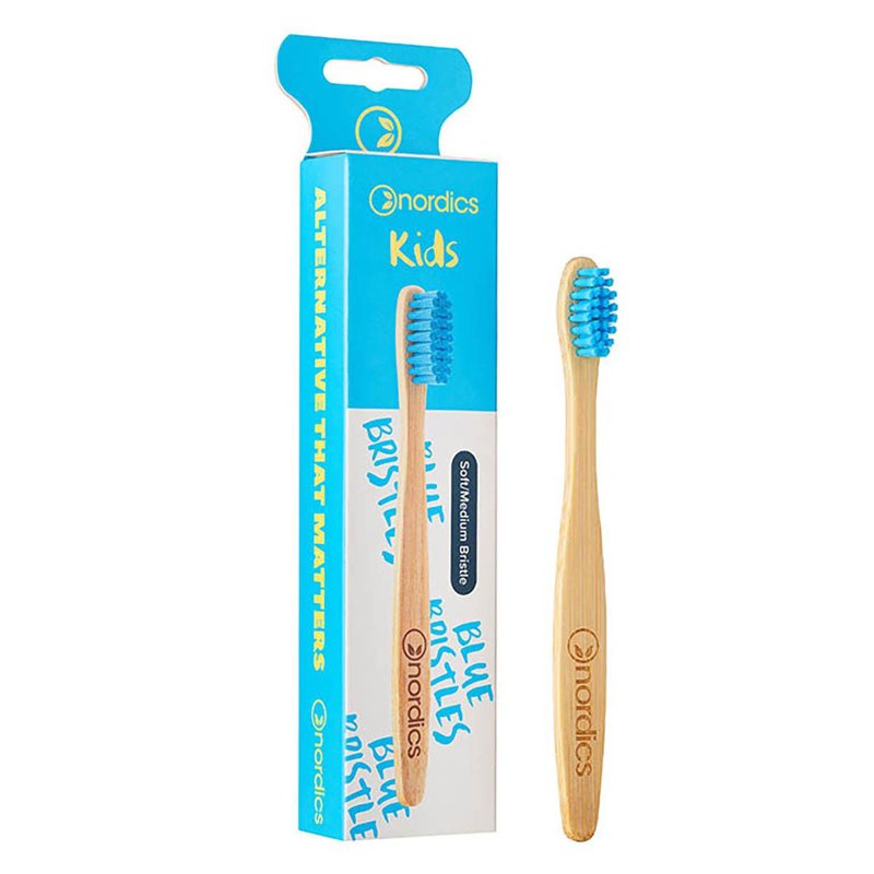 Nordics Kids Bamboo Toothbrush With Blue Bristles 1 S