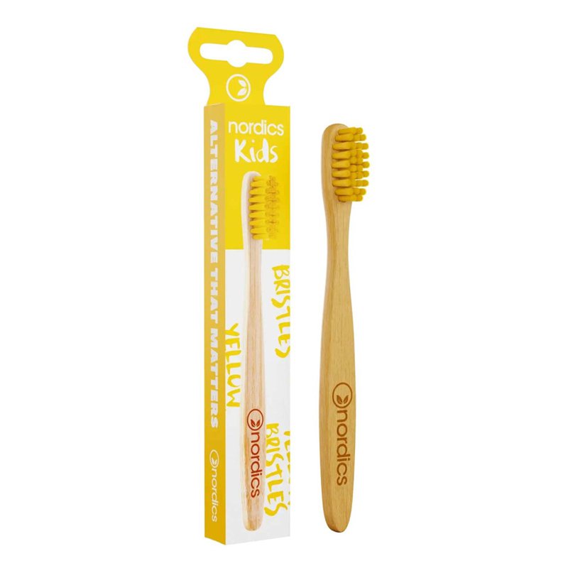 Nordics Kids Bamboo Toothbrush With Yellow Bristles 1 S