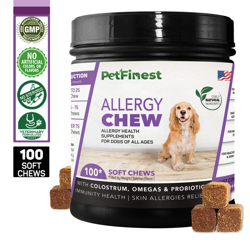Petfinest Allergy Chew - Pet Treats Dog Food Skin Supplement