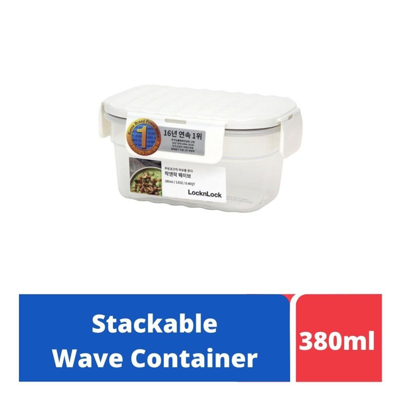 Lock&Lock Wave Food Container Rect - White