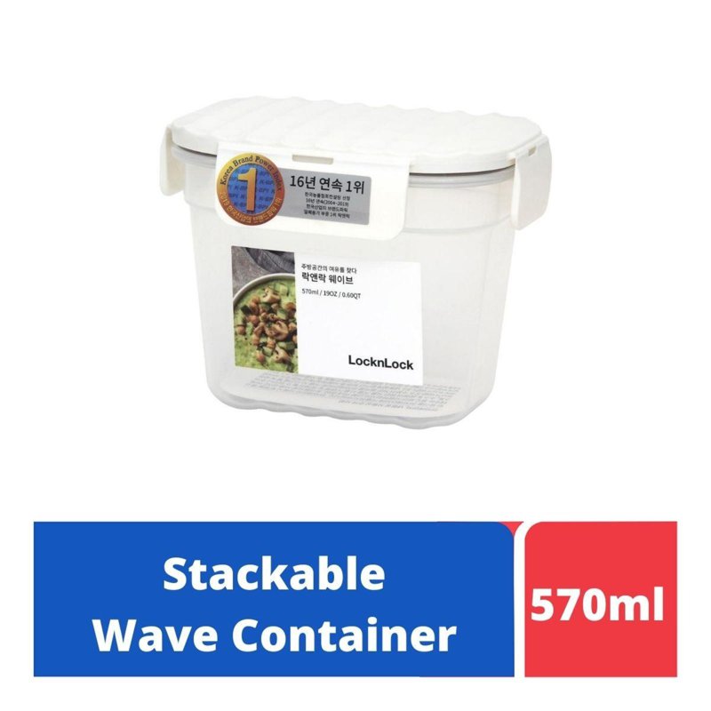 Lock&Lock Wave Food Container Rect - White