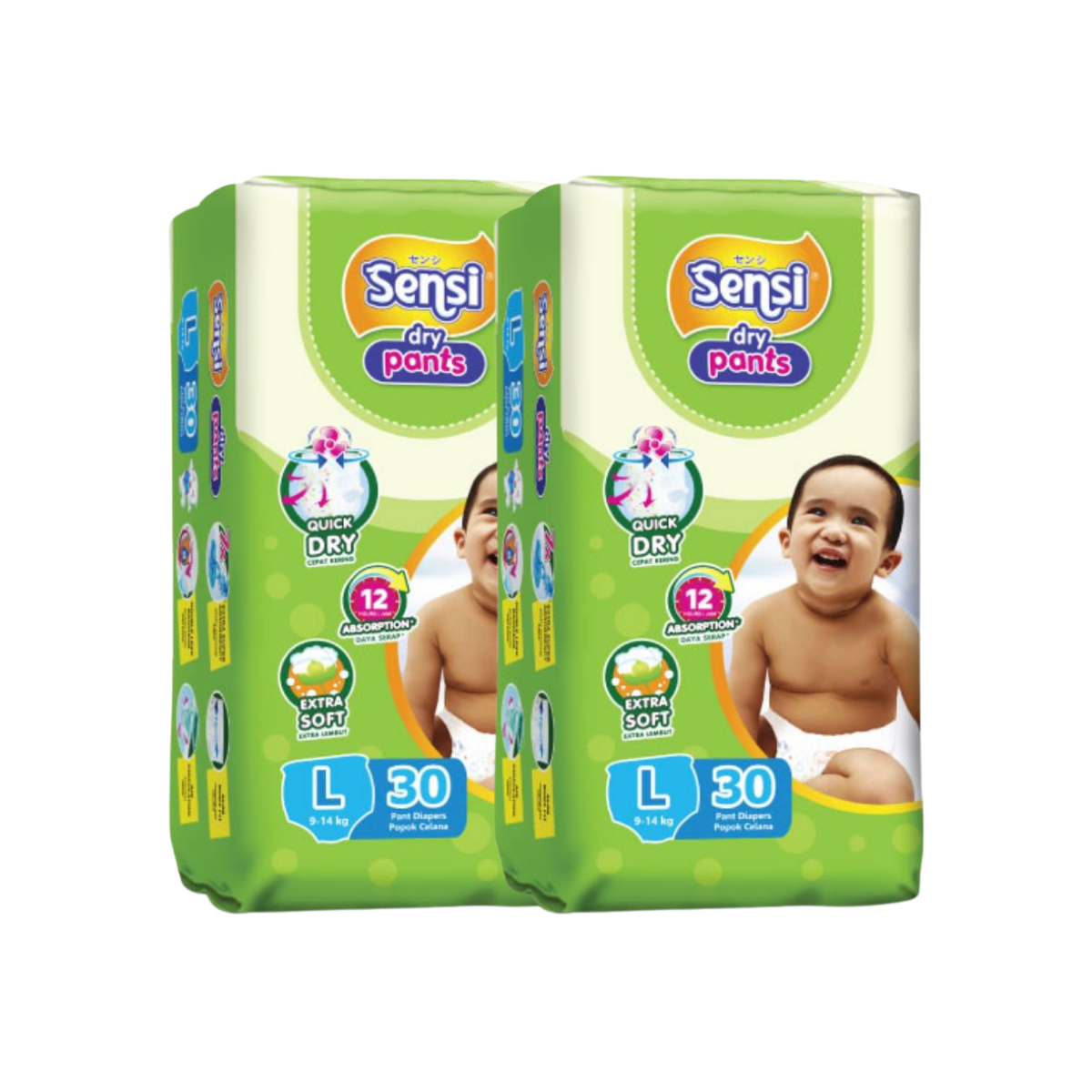 SENSI Baby Pant Diapers - L 2 x 30 S