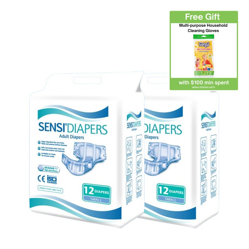 SENSI Adult Diapers Pack - S 2 x 12 S