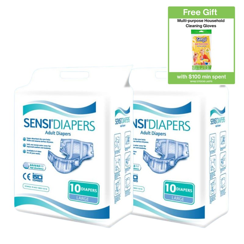 SENSI Adult Diapers Pack - L 2 x 10 S