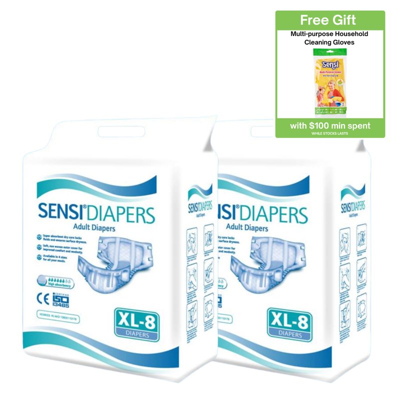 SENSI Adult Diapers Pack - XL 2 x 8 S