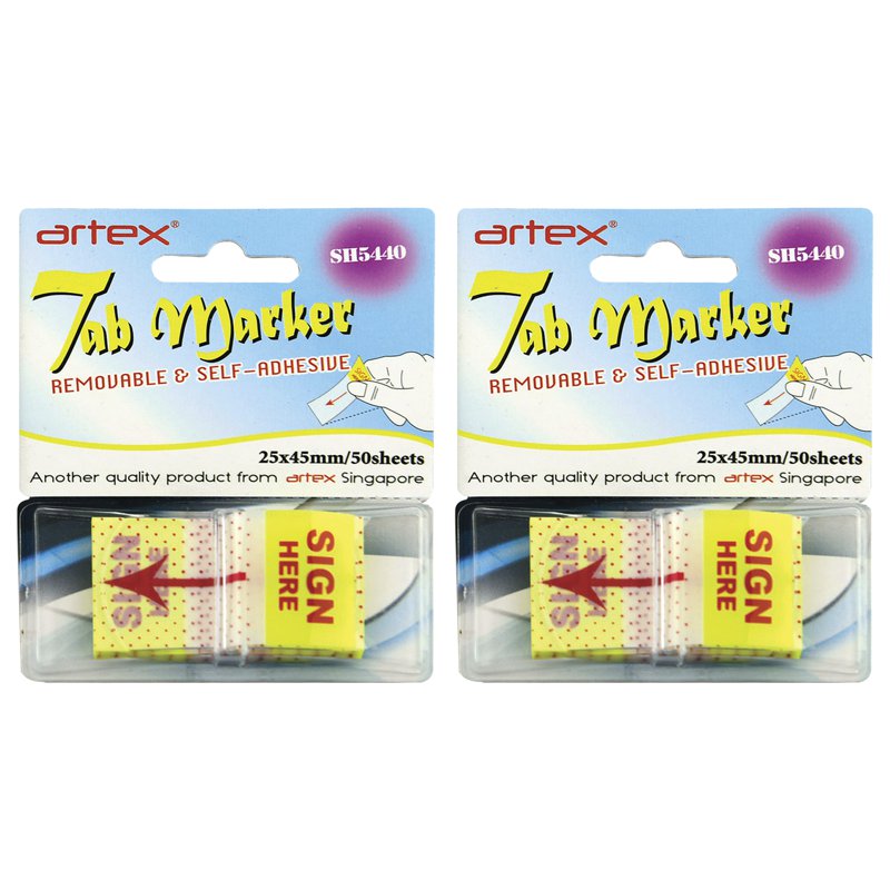 Artex SH5440 Sign Here Flag - Yellow 2 S