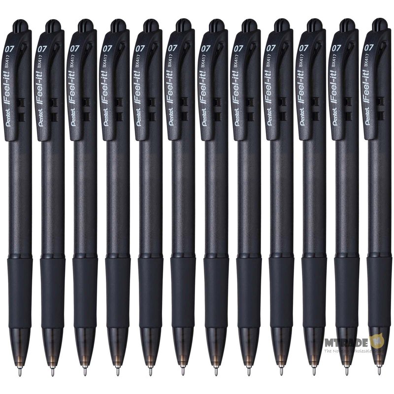 Pentel I Feel It Ballpoint Pen 0.7mm BX417-A (Black Ink) 12 S