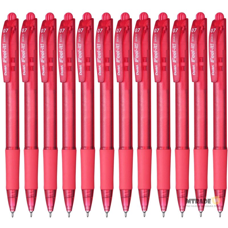 Pentel I Feel It Ballpoint Pen 0.7mm BX417-B (Red Ink) 12 S
