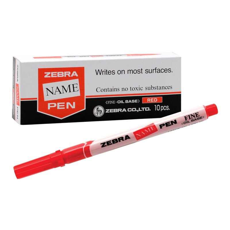Zebra Name Pen Fine - Red 10 S