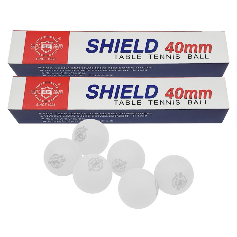 Shield Table Tennis Ball 40mm - White (1840) 2 x 6 S
