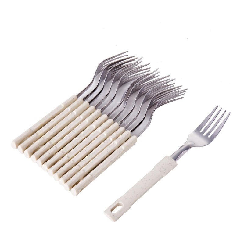 Poo Lee Stainless Steel Dessert Fork (Stone Beige)