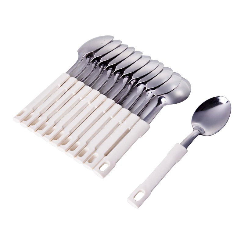 Poo Lee Stainless Steel Dessert Spoon (Cream)