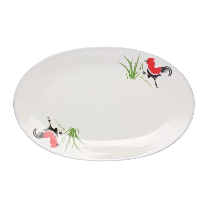 Ciya Rooster 12" Porcelain Oval Dish 1 S