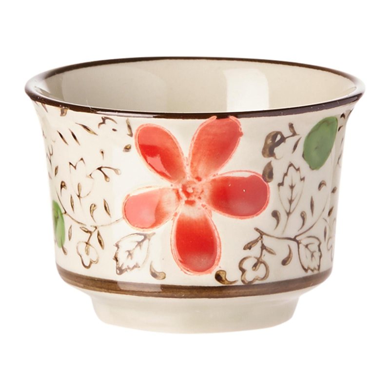 Ciya Red Blossom H1.75 Inch Porcelain Cup 6 S