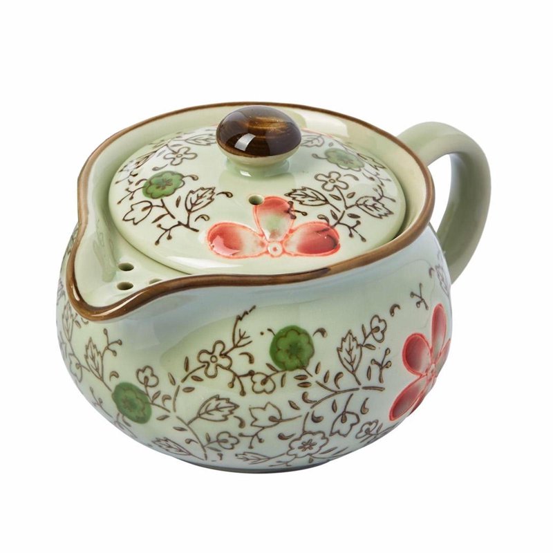 Ciya Red Blossom 7 Oz Porcelain Strainer Teapot 1 S