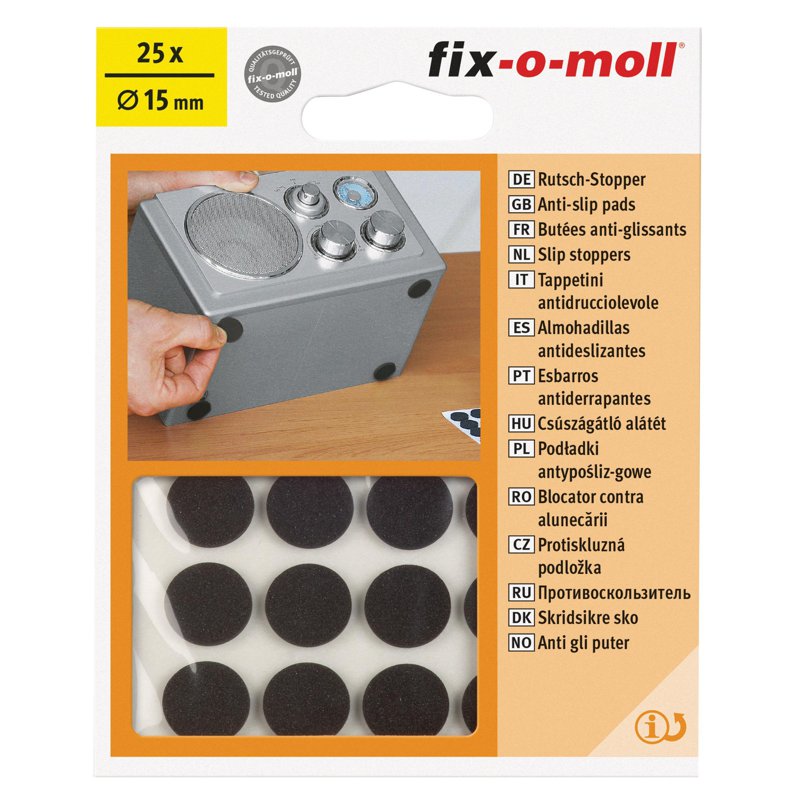 fix-o-moll FM-3566298 ANTI SLIP Pads Black DIA 15MM