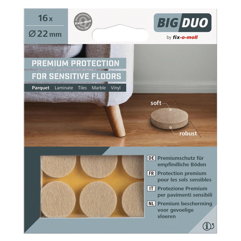 fix-o-moll FM-3566001 PARQUET Gliders Adhesive DIA 22MM