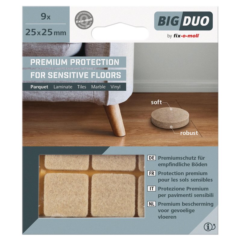 fix-o-moll FM-3566063 PARQUET Gliders Adhesive 25 X 25MM